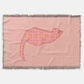 Japans kat - koraal Oranje batik Deken (Voorkant)