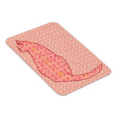 Japans kat - koraal Oranje batik Magneet (Rechterzijde)