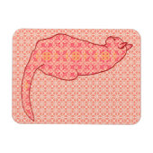 Japans kat - koraal Oranje batik Magneet (Horizontaal)