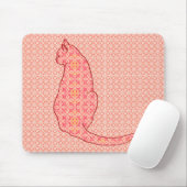 Japans kat - koraal Oranje batik Muismat (Met muis)