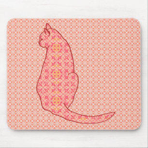 Japans kat - koraal Oranje batik Muismat