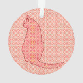 Japans kat - koraal Oranje batik Ornament (achterkant)