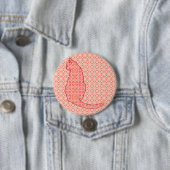 Japans kat - koraal Oranje batik Ronde Button 7,6 Cm (In situ)
