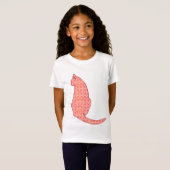 Japans kat - koraal Oranje batik T-shirt (Voorkant volledig)