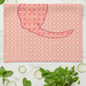Japans kat - koraal Oranje batik Theedoek (Gevouwen)
