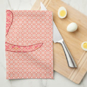 Japans kat - koraal Oranje batik Theedoek (Quarter Fold)
