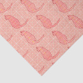 Japans kat - koraal Oranje batik Tissuepapier (Detail)