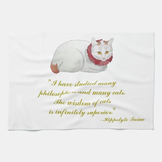 Japans Kat Kunst Filosofie Quote Kitchen Towel Theedoek (Horizontaal)
