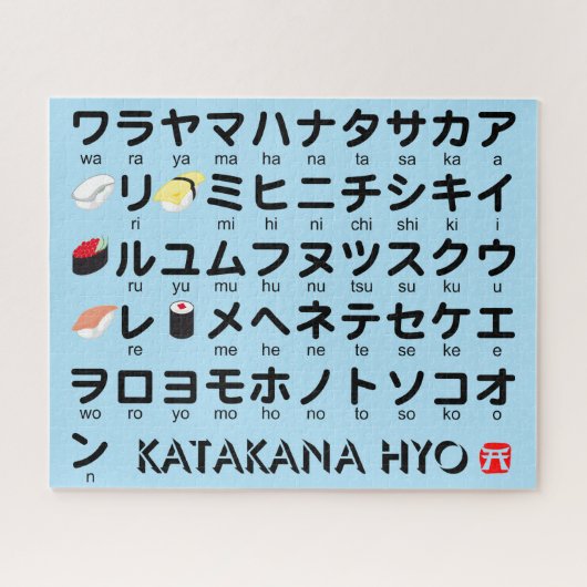 Japans Katakana (Sushi) Legpuzzel (Horizontaal)
