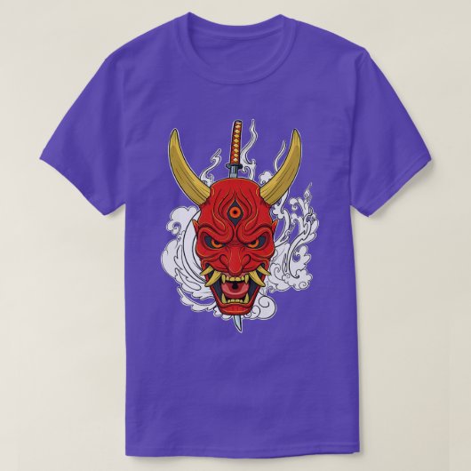 Japans Katana Anime Mask Manga Devil T-shirt (Design voorkant)