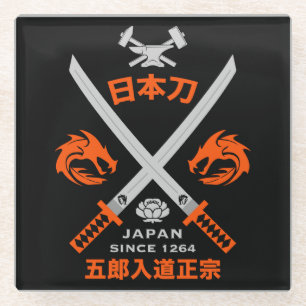 Japans Katana-zwaard Glazen Onderzetter