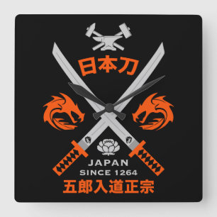 Japans Katana-zwaard Vierkante Klok