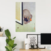  Japans katje met spinachtige Poster afdrukken (Thuiskantoor)