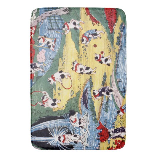 Japans Kattenland, Utagawa Kunitoshi Badmat (Voorkant Verticaal)