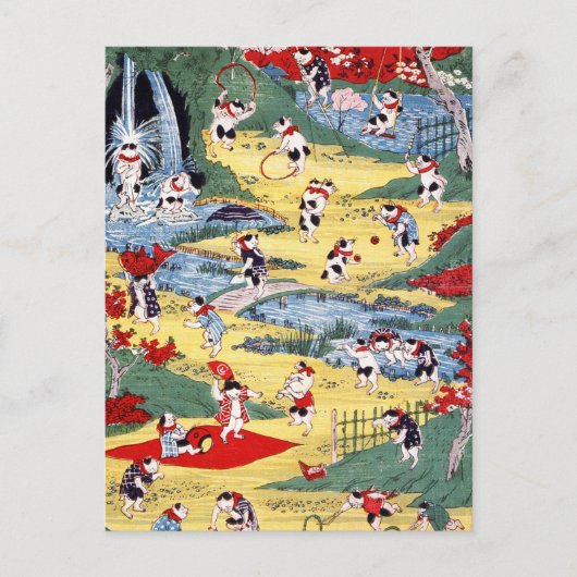 Japans Kattenland, Utagawa Kunitoshi Briefkaart (Voorkant)