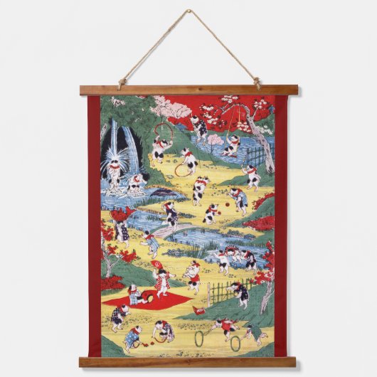 Japans Kattenland, Utagawa Kunitoshi Hangend Wandkleed (Voorkant)