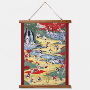 Japans Kattenland, Utagawa Kunitoshi Hangend Wandkleed