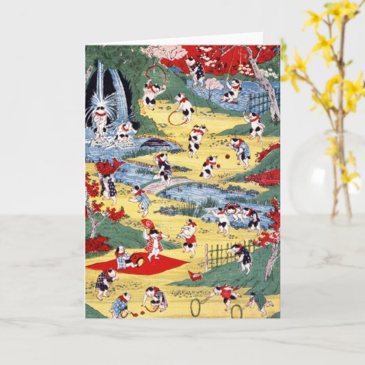 Japans Kattenland, Utagawa Kunitoshi Kaart (Gele Bloem)