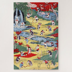 Japans Kattenland, Utagawa Kunitoshi Legpuzzel
