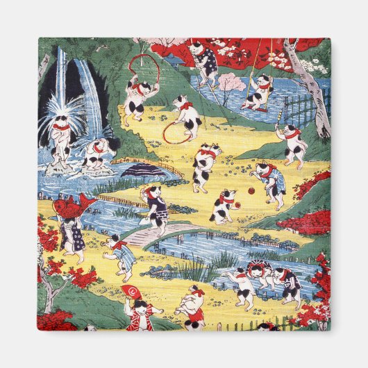 Japans Kattenland, Utagawa Kunitoshi Magneet (Voorkant)