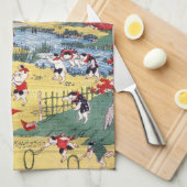 Japans Kattenland, Utagawa Kunitoshi Theedoek (Quarter Fold)