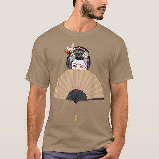 Japans Kawaii Geisha Anime Girl in Kimon T-shirt