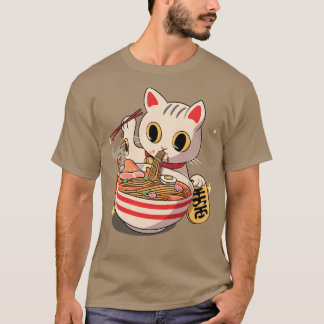 Japans Kawaii Neko Kat Kitten Ramen Noodle T-shirt