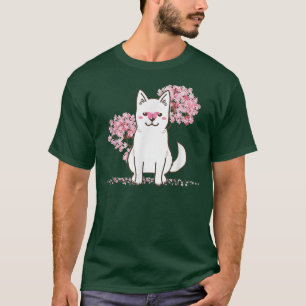 Japans Kawaii Sakura Cherry Blossom Kishu Dog T-shirt
