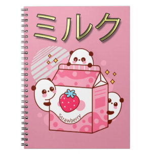 Japans Kawaii Strawberry Milk Shake Carton Notitieboek