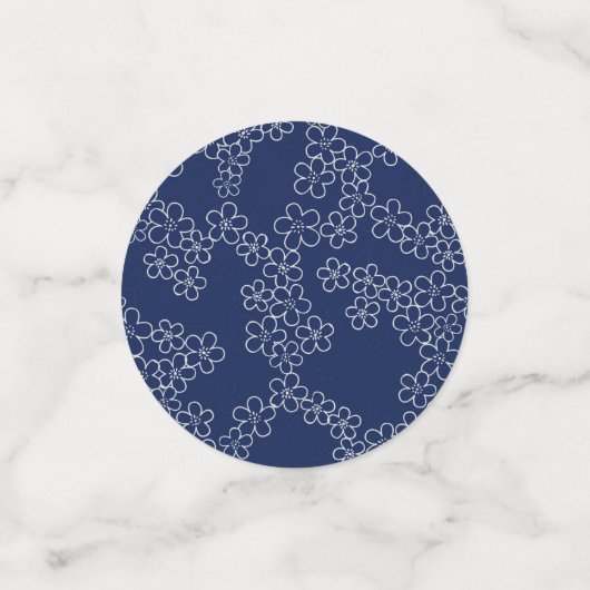 Japans kerry blossom sakura white on blue confetti (Kleine voorkant)