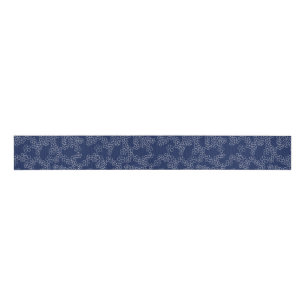 Japans kerry blossom sakura white on blue grosgrain lint