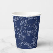 Japans kerry blossom sakura white on blue papieren bekers (Achterkant)