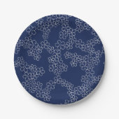 Japans kerry blossom sakura white on blue papieren bordje (Voorkant)