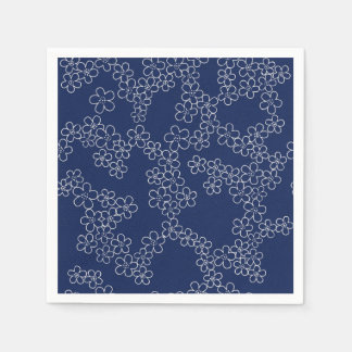 Japans kerry blossom sakura white on blue servet
