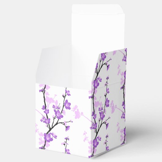 Japans kersbloesem, koninklijk paars, bloem, meisj bedankdoosjes (Geopend)