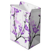 Japans kersbloesem, koninklijk paars, bloem, meisj medium cadeauzakje (Achterkant Gekanteld)