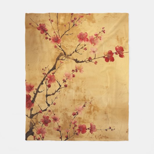  japans kersenbloesem fleece deken (Voorkant)