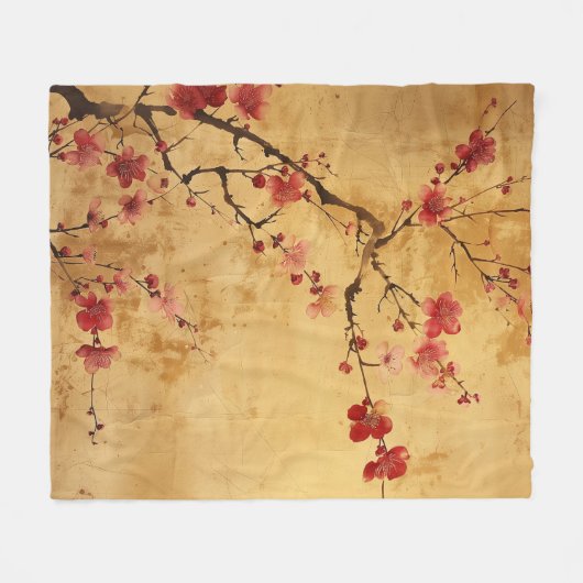 japans kersenbloesem fleece deken (Voorkant (Horizontaal))