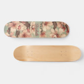 japans kersenbloesem kunst aangepaste naam persoonlijk skateboard (Horizontaal)