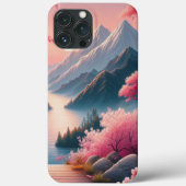Japans Kersenbloesem Mountain Forest Landschap Case-Mate iPhone Case (Achterkant)