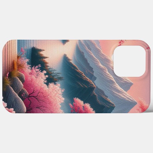 Japans Kersenbloesem Mountain Forest Landschap Case-Mate iPhone Case (Achterkant (horizontaal))