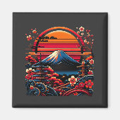 Japans Kersenbloesem Sakura Mount Fuji Magneet (Voorkant)