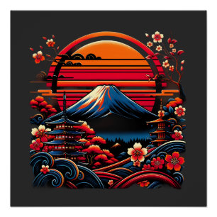  Japans Kersenbloesem Sakura Mount Fuji Perfect Poster