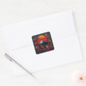  Japans Kersenbloesem Sakura Mount Fuji Vierkante Sticker (Envelop)