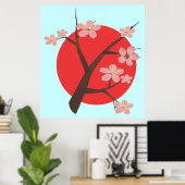 Japans kersenbloesem sakura tak bloesem poster (Thuiskantoor)