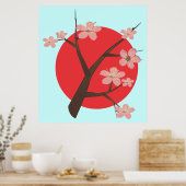 Japans kersenbloesem sakura tak bloesem poster (Keuken)