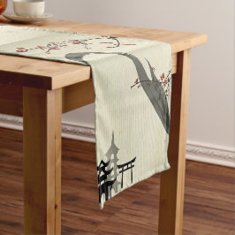 Japans, , kersenbloesem, waterkleur, kunst, r korte tafelloper