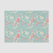 Japans, kersensbloesem, blauwgroen, wit, roze, flo tissuepapier (Voorkant)