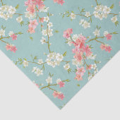 Japans, kersensbloesem, blauwgroen, wit, roze, flo tissuepapier (Detail)