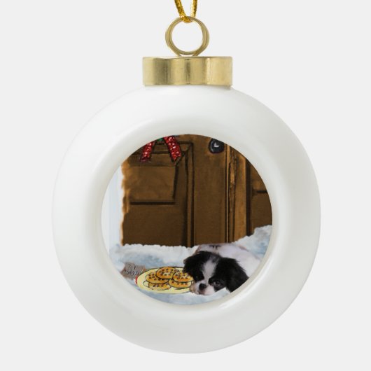 Japans kerstfeest keramische bal ornament (Voorkant)